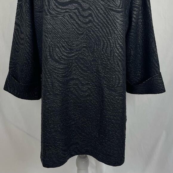 JM Collection Black Metallic Animal Print Party Maximalist Jacket NWOT Size L - Picture 7 of 12